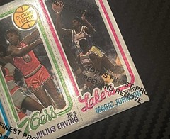 1996-97 Topps Finest Reprint #22 Larry Bird Julius Erving Magic Johnson Coating