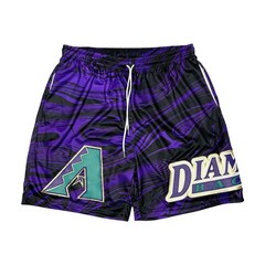 Rare Arizona Diamondbacks Custom Handmade Bespoke Big Logo AOP Shorts Mens Large