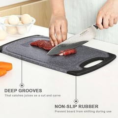 Cutting Boards for Kitchen, Large-Small Board Set of Large, Dark Gray