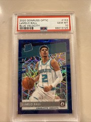 2020-21 Panini Donruss Optic – Rated Rookie LaMelo Ball #153 Blue Velocity Prizm