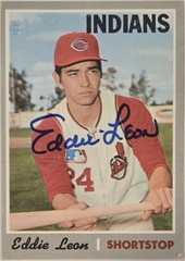 1970 TOPPS Eddie Leon Auto Card #292 (RC) Cleveland Indians Vintage Signed MLB