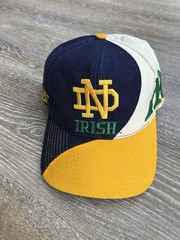 Vintage 90s Notre Dame Irish Snapback Hat Top Of The World Spellout Graffiti TOW