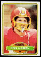 Don Warren, 1980 Topps, #371, Washington Redskins, RC