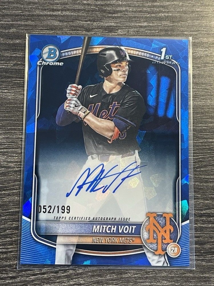 2025 Bowman Draft Sapphire Mitch Voit Chrome Auto 1st Prospect #/199 Mets