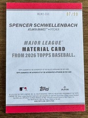 2026 Topps Series 2 MLM Autograph Spencer Schwellenbach /99 Relic Auto #MLM2-SSC