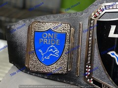 Custom Detroit Lions team World Championship Belt Adult Size 2MM Brass