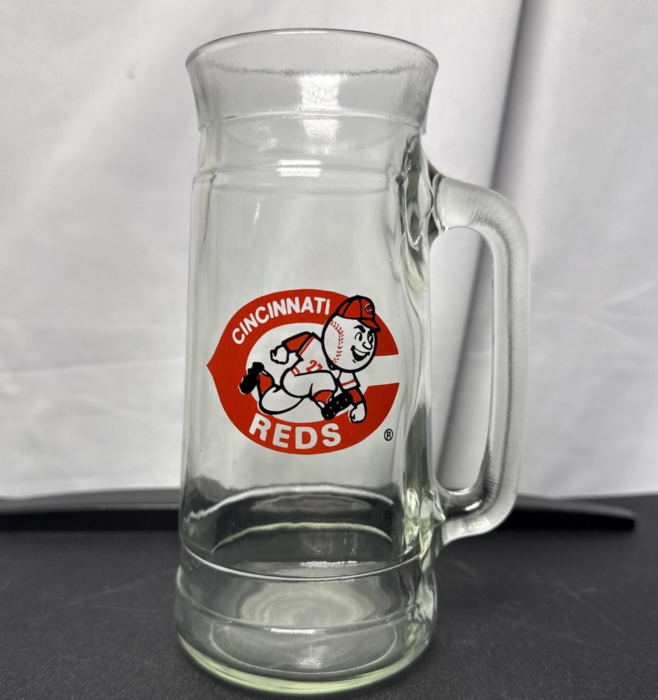 Vintage Cincinnati Reds Beer Glass Cup Souvenir 7 inches Tall Stein