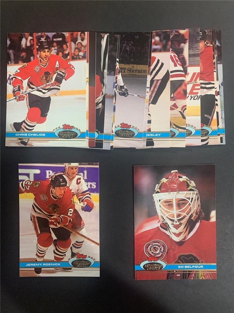 1991-92 Topps Stadium Club Chicago Blackhawks Team Set 17 Cards