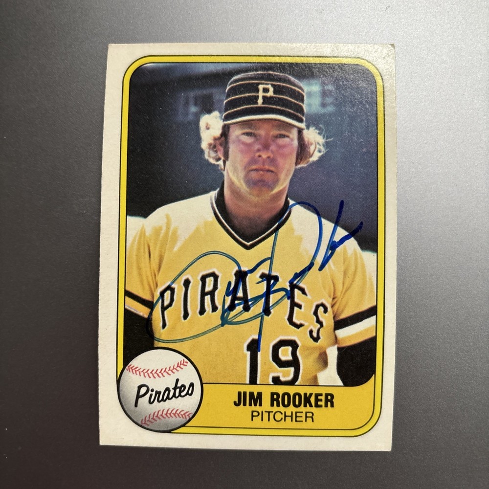 JIM ROOKER 1981 FLEER AUTOGRAPHED SIGNED AUTO BASEBALL CARD