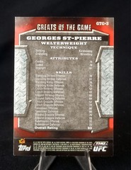 2009 Topps UFC Greats of the Game Georges St-Pierre #GTG-3 Rookie Card GOAT 🔥