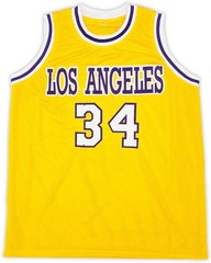 Shaquille O&rsquo;Neal Los Angeles Signed Yellow Basketball Jersey 2 BAS