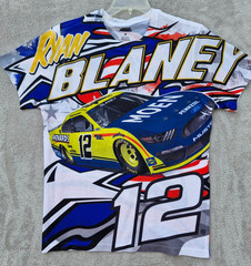 Team Penske T-Shirt Mens Medium Nascar Ryan Blaney #12 Crew Neck Pullover