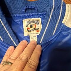 Cooperstown Collection Brooklyn Dodgers Baseball Satin Jacket Blue/White S/CH