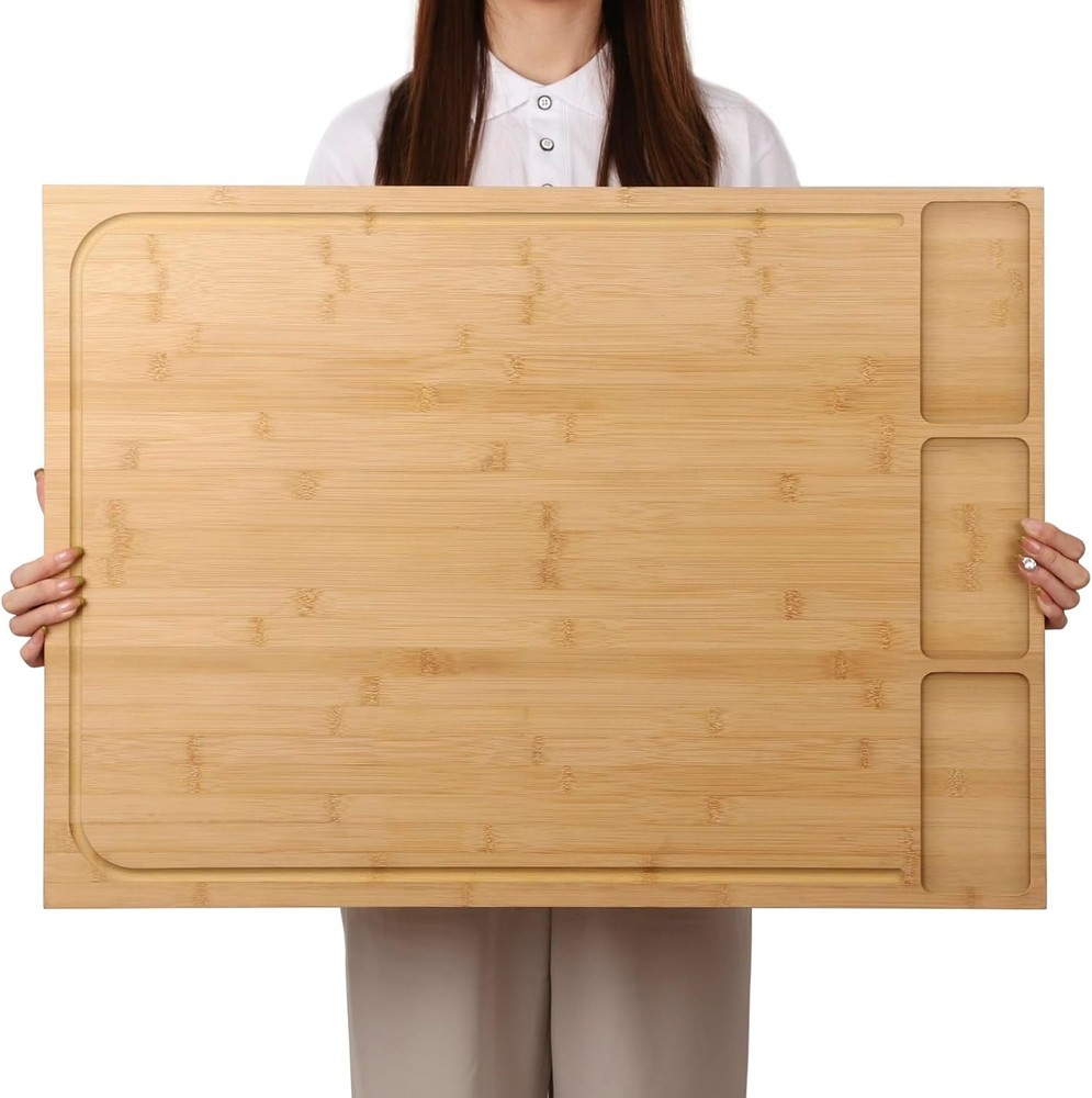 30 x 21 in Extra Large Bamboo Cutting 30&Prime;L x 21&Prime;W, Natural color of bamboo