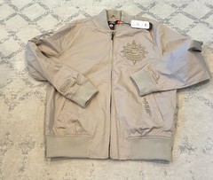 NWT Large WNBA Connecticut Sun Taupe Bomber Jacket Embroidered L LG Pro Standard