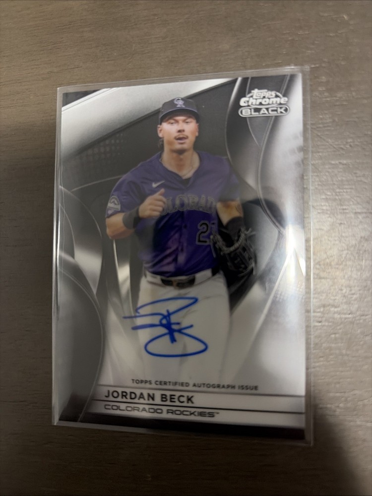 Jordan Beck 2025 Topps Chrome Black Auto CBA-JBE Colorado Rockies RC