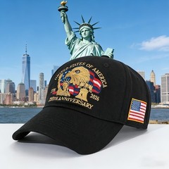 USA 250th Eagle Flag Embroidered Baseball Cap 3 Colors Black Red Navy Blue