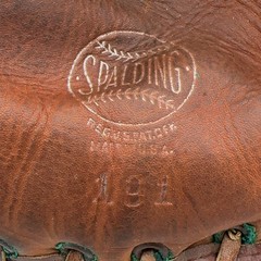 Spalding Triple Play 191 Three Finger Baseball Glove Vintage Leather USA 1940s