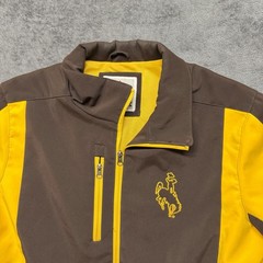 Wyoming Cowboys Jacket Mens Large Brown Yellow Full Zip Windbreaker NCAA