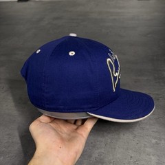 Butler Bulldogs Snapback Hat Blue Silver White Script Spellout Logo Mascot Cap