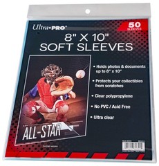50 Ultra Pro 8&Prime;x10&Prime; Premium Clear Soft Sleeves Fits Toploader Photo PVC Free