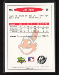 1991 Classic Best #195 Jim Thome Canton-Akron Indians