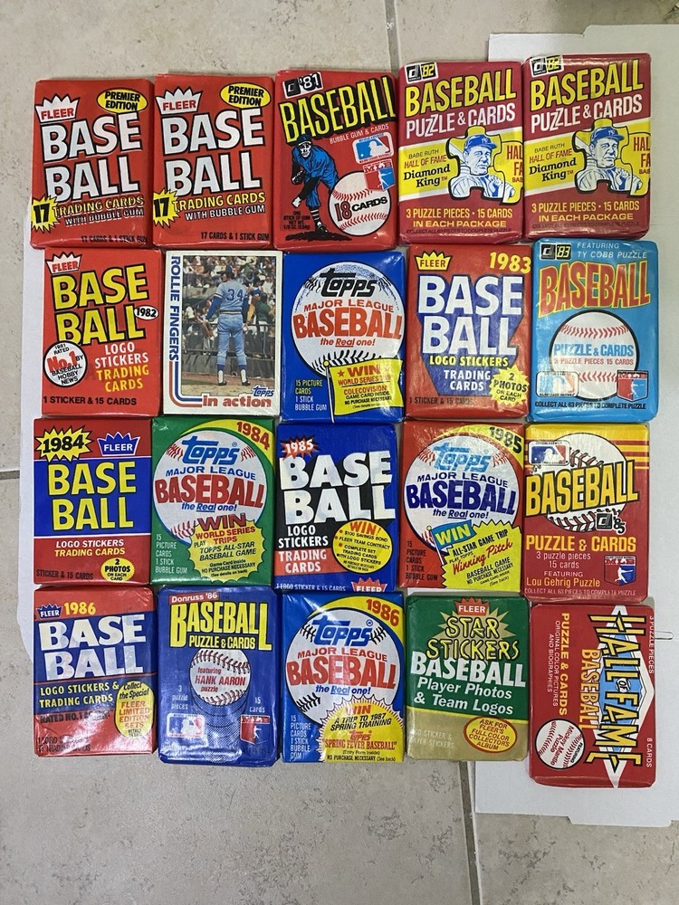 20 Lot 1981-1986 Baseball Card Packs. TOPPS, DONRUSS, Fleer. These Are Valuable