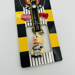 Hanshin Tigers Keychain Black Japan NPB Baseball Kinnikuman Belt Strap Mascot