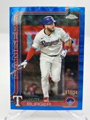 2025 TOPPS CHROME UPDATE JAKE BURGER 107/150 BLUE WAVE REFRACTOR NO. USC37