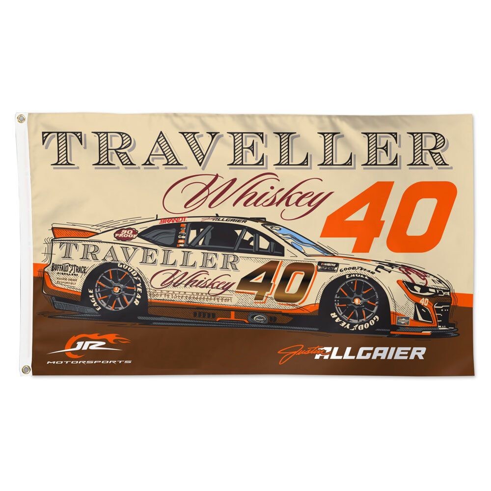 Justin Allgaier #40 Traveller Nascar Car Racing 3×5 FT Flag Wall Decore Banner