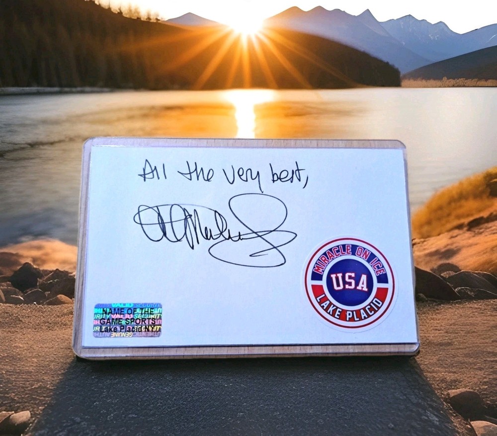 Miracle On Ice Al Michaels Signed 3×5 Index Card ● 1980 Winter Olympics Hockey