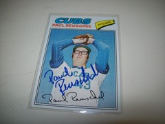 1977 TOPPS RC PAUL REUSCHEL AUTOGRAPH SIGNED AUTO #333 CHICAGO CUBS