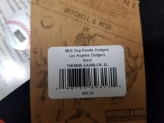 New Mitchell & Ness Mens MLB Los Angeles Dodgers Dodger Dog Hoodie.