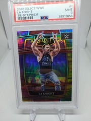 2022 Select WWE Prizms Tie-Dye #1 LA Knight #/25 SP PSA 9 POP 1