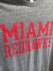 Miami Of Ohio RedHawks 1809 Authentic’s Short Sleeve Shirt Men’s Medium Gray