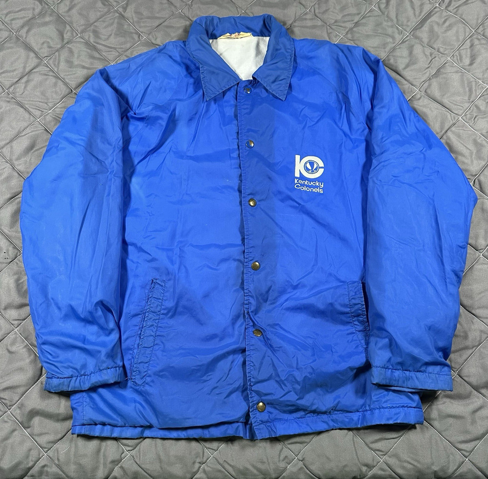 VINTAGE Kentucky Colonels Jacket Adult Large Blue Windbreaker ABA Basketball