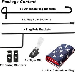 Garden Flag Stand with 12 x 18 Inches American Flags, Pole…