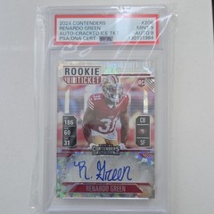 Panini 2024 Contenders Renardo Green Rookie Ticket Cracked Ice Auto /25 PSA 9