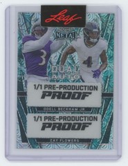 Odell Beckham Jr./Zay Flowers 2024 Leaf Metal Dual Auto Pre Production Proof 1/1