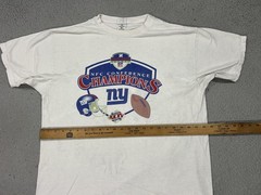 Vintage New York Giants Shirt Mens XL White NFL NFC Champs Fruit Of The Loom Tee