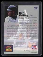 1994 Signature Rookies #S2b Ken Griffey Jr. 24K Gold Signature #/7750