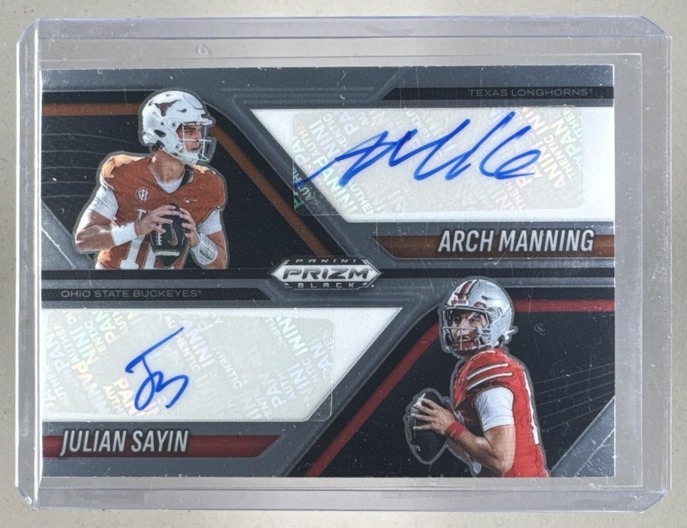 Arch Manning Julian Sayin 2025 Panini Prizm Black #18 Dual Auto