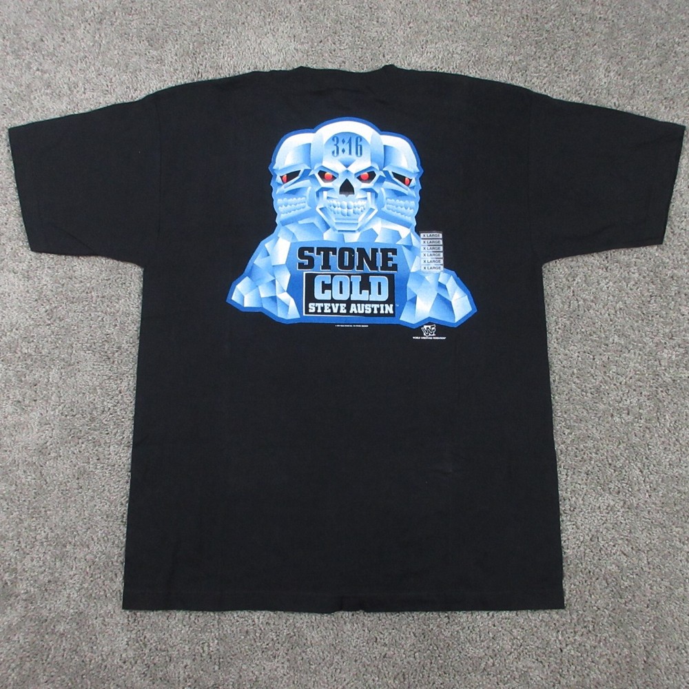 Vintage WWF Shirt Mens XL Black Stone Cold Steve Austin 1997 Titan Sports Tee