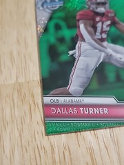 2023 Bowman University Chrome DALLAS TURNER Green Shimmer Refractor /99 Rookie