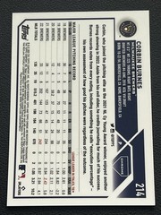 2023 Topps Chrome Corbin Burnes #214 Purple Refractor 87/250 Milwaukee Brewers