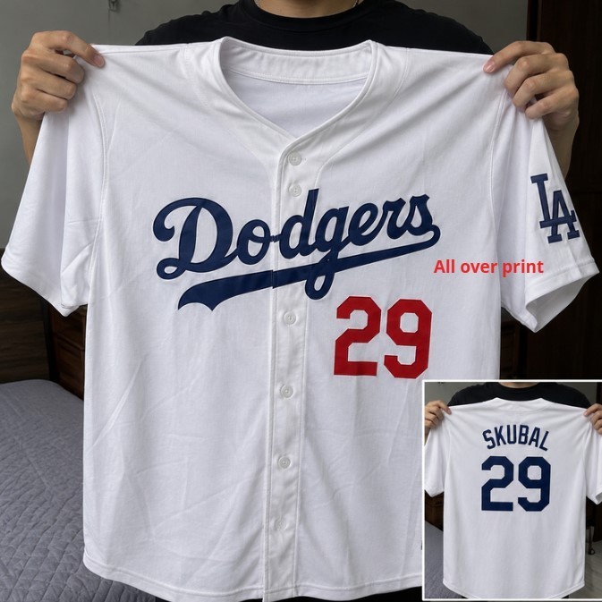 HOT!2026 TARIK SKUBAL DODGERS WHITE, CREAM JERSEY REPRINT SIZE S-5XL