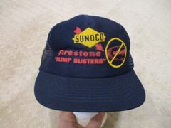 Vintage Sunoco Firestone Blimp Busters Snap Back Trucker Hat NOS