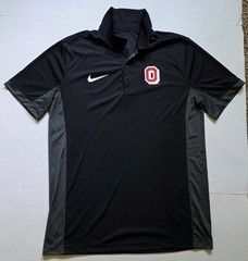 Nike Ohio State University Buckeyes Short Sleeve Polo Shirt Black Gray Men Large