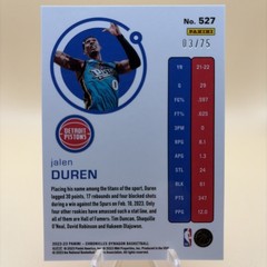2022-23 Panini Chronicles Jalen Duren Dynagon Orange #/75 #527 Pistons