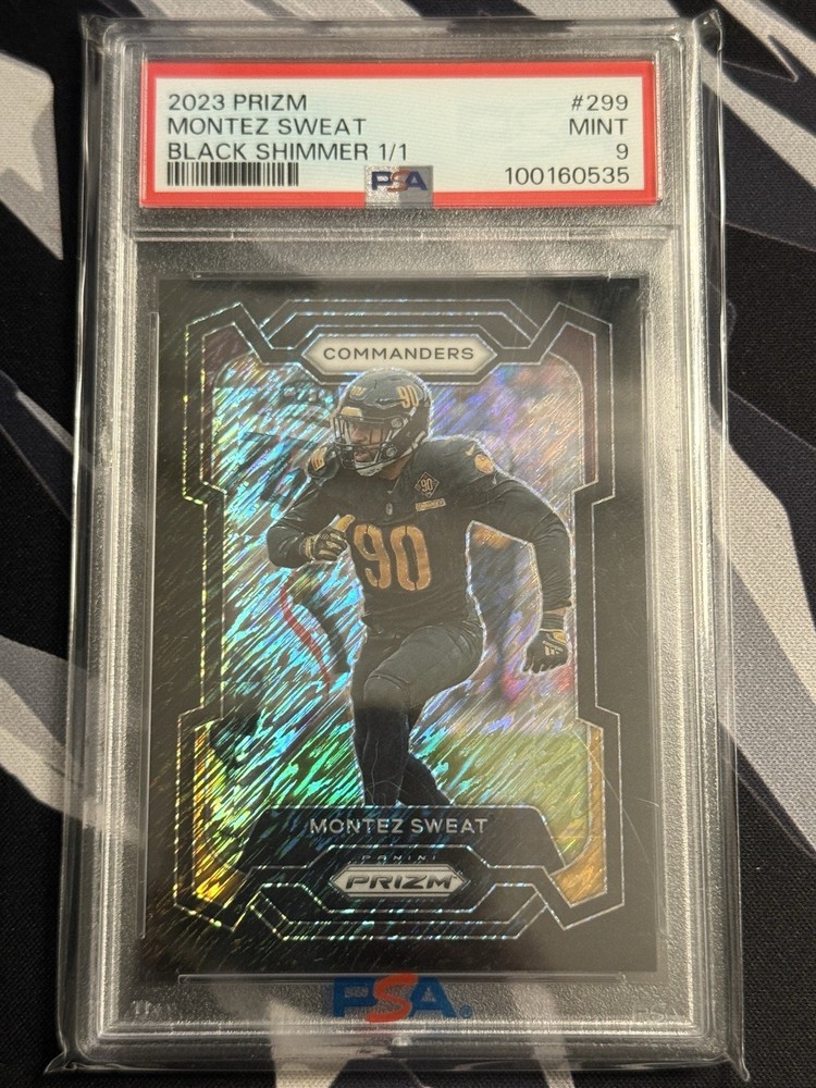 2023 Panini Prizm Montez Sweat Black Shimmer 1/1 FOTL #299 PSA 9 Bears